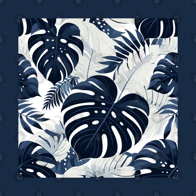 Minimalistic Monstera Tropical Leaves by Siha Arts