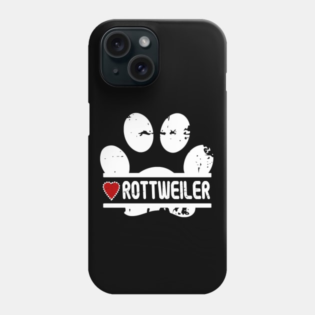 Rottweiler dog paw print Phone Case by artsytee