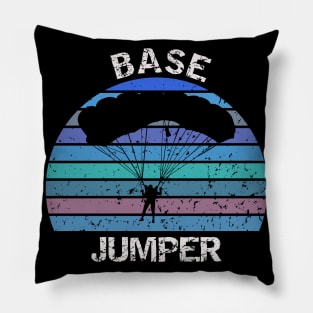 Base Jumper - vintage sunset design Pillow