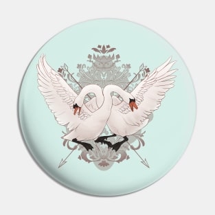 Warring Swans Pin