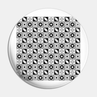 Black, White and Grey Modern Abstract Pattern Pin