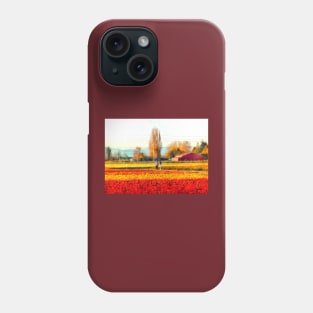 Strolling Through Tulip Fields in Skagit Valley Phone Case