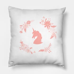 Cute Florals in Coral Pink Pillow