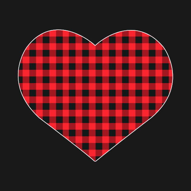 Heart Red Plaid Buffalo Christmas by Nancie