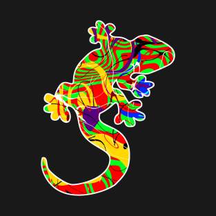 Colorful surreal psychedelic lizard king XI T-Shirt