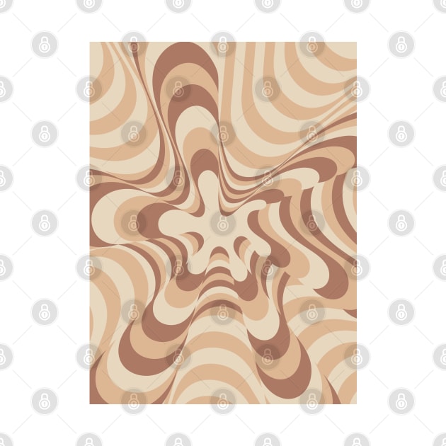 Abstract Groovy Retro Liquid Swirl in Brown by Colorable