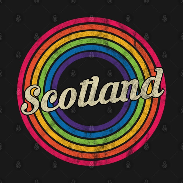 Scotland - Retro Rainbow Faded-Style by MaydenArt