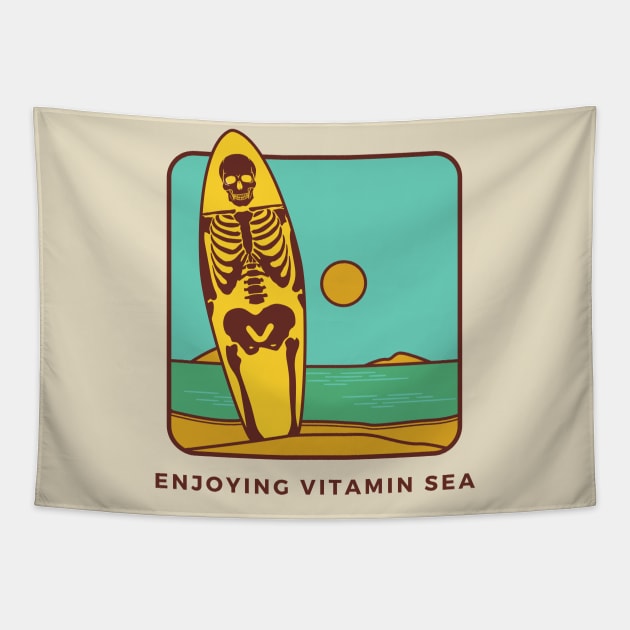 ENJOYING VITAMIN SEA Tapestry by Creativity Haven