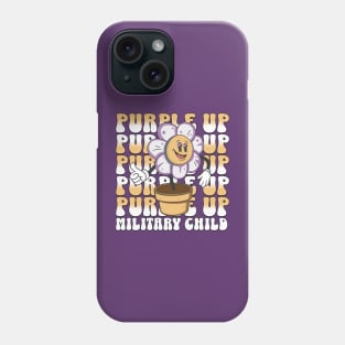 Military Kids - Purple-Up 2023 Holiday - Groovy Design Phone Case