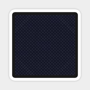 Traditional Japanese Sashiko Embroidery Shippou Intersecting Circle Geometric Pattern in Navy/Indigo Magnet