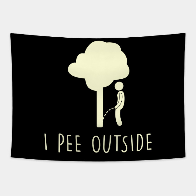 Funny Outdoor Pee Camping Humor Tree Pee Camper Outdoor Camper Tapestry Teepublic