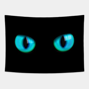 Halloween Glowing Eyes Cat Tapestry