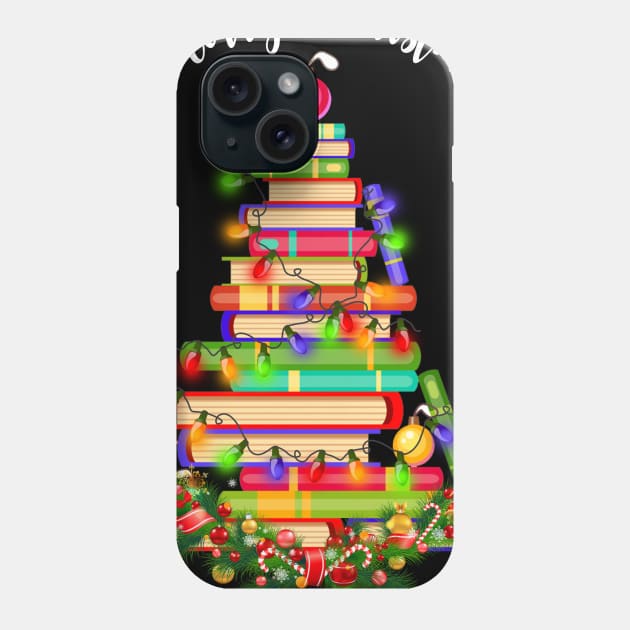 Books Christmas Tree Shirt Gift For Librarian Nerd Phone Case by Danielsmfbb