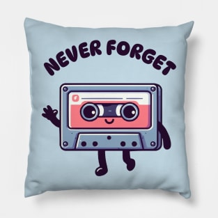 never forget casette Pillow