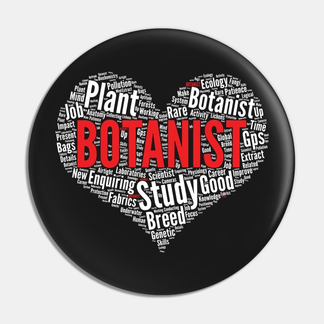 Botanist Heart Shape Word Cloud Design Scientist design Pin by theodoros20