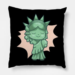 Chibi statue of liberty Pillow