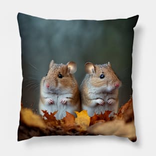 a Couple of cute mouses 2 Pillow