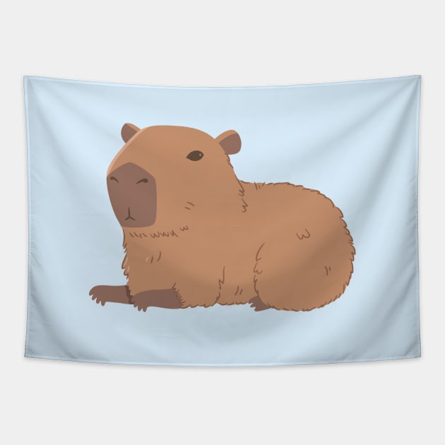 Resting Capybara Tapestry by rustydoodle