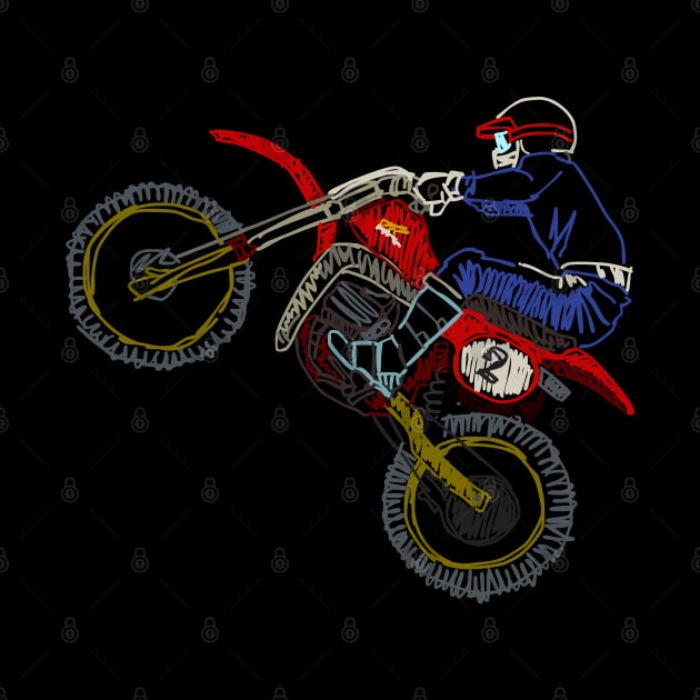 Vintage Motocross "Ride Red" by TommySniderArt