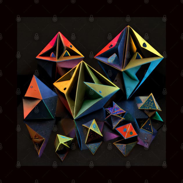 Tetrahedron Geometric Abstract Art 2 by Dark Of The Moon