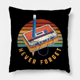 Never Forget Audio Cassette Pillow