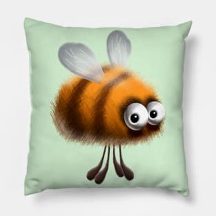 Fluffy Bee Funny Cartoon Character Pillow