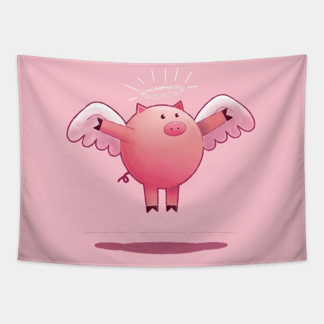 Holy Pig Tapestry by Cfloresdesign