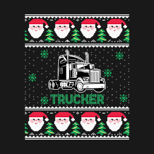 Trucker Christmas TShirt Funny Trucker Dad T-Shirt