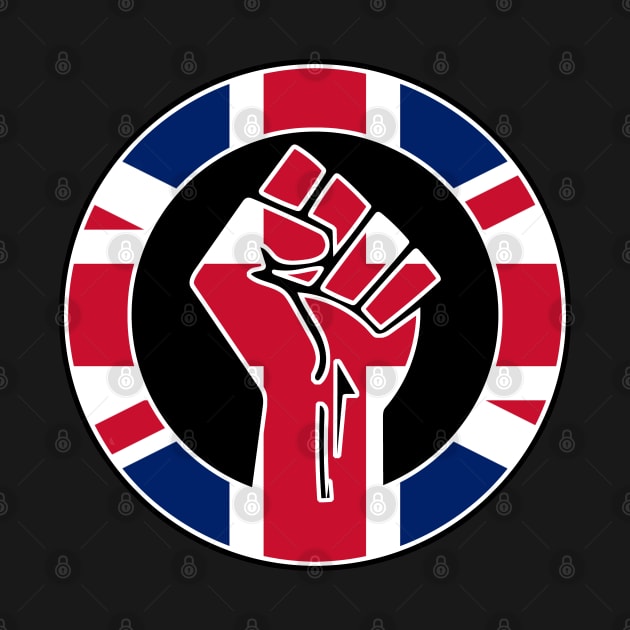 Black Lives Matter Fist Circled Flag United Kingdom by aaallsmiles