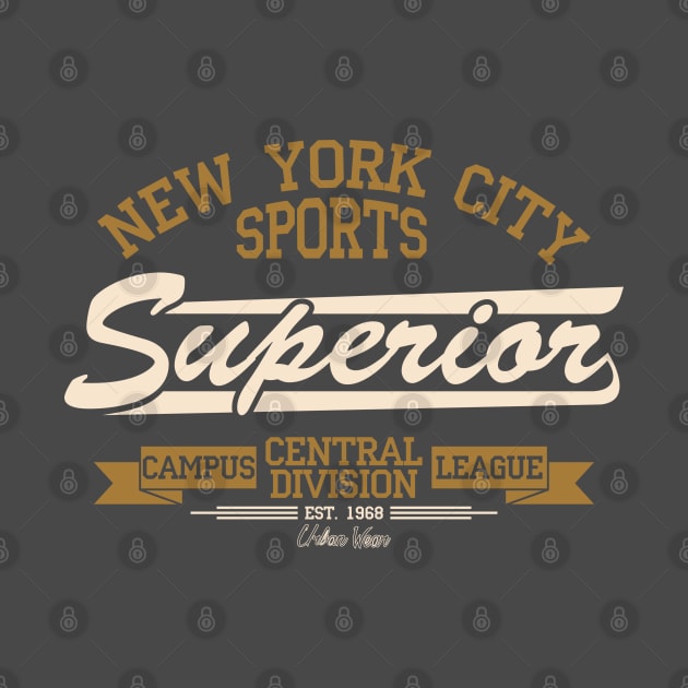 Superior.  Sport wear typography emblem by lakokakr