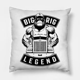 Funny Trucker Bigfoot Big Rig Legend Truck Driver Pillow