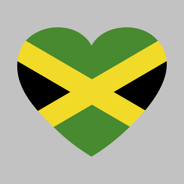 I Love Jamaica // Heart-Shaped Jamaican Flag by SLAG_Creative