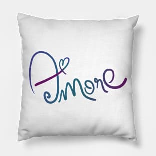 amore lettering design Pillow