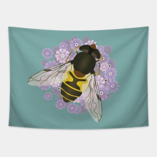 A common drone fly on purple flowers Tapestry