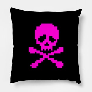 Pink Punk Skull and Crossbones Pillow