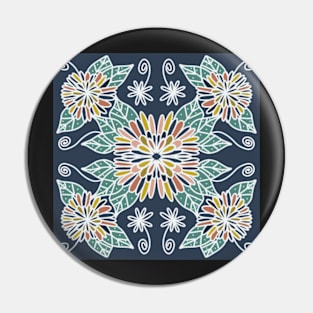 Symmetrical Flower Design Pin