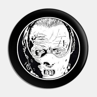 HANNIBAL LECTER - Silence of the Lambs (Circle Black and White) Pin