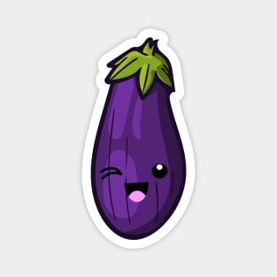 Kawaii Eggplant Magnet