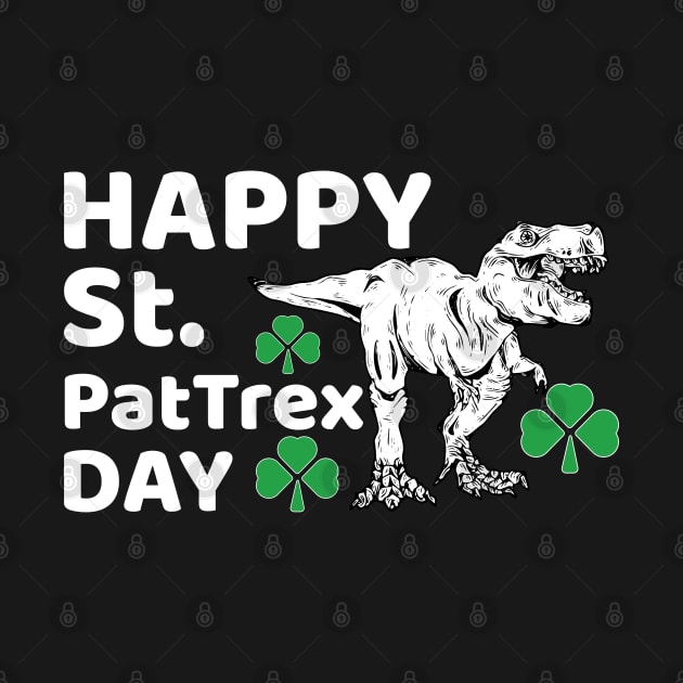 Happy St Pat Rex Day Dinosaur T-Rex Pun by lightbulbmcoc