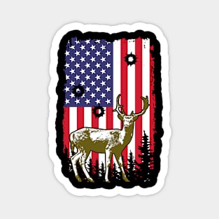 Hunting USA Flag Proud American Hunter Patriotic Magnet