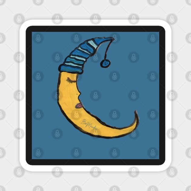 Sleepy blue moon Magnet by FilMate