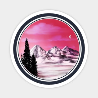 Three Sisters Pink Sunset Magnet