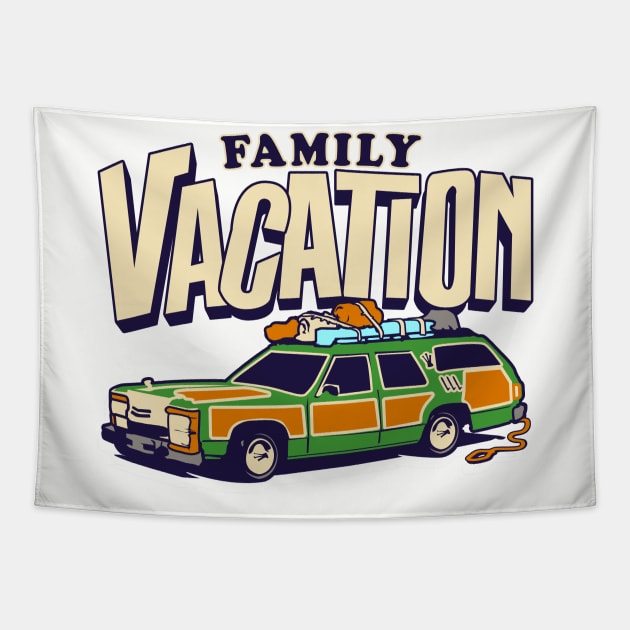 Roadtrip! Family Vacation Shirts for the whole family with Griswold Station Wagon Tapestry by ChattanoogaTshirt