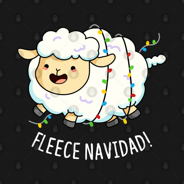 Fleece Navidad Cute Christmas Sheep Pun by punnybone