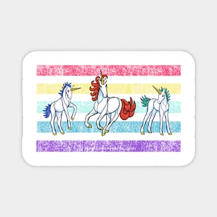 Rainbow Unicorn Trio — Dancing Uniquorns Illustration series Magnet