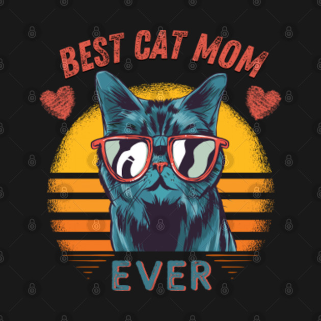 Discover Vintage Best Cat Mom Ever Retro Kitty - Best Cat Mom Ever - T-Shirt