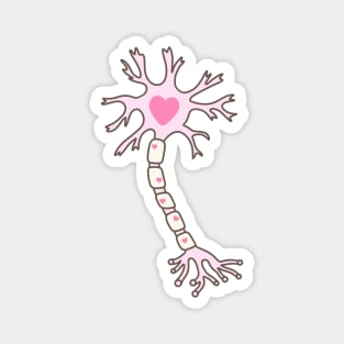 Neuron Heart Pink Brown Magnet