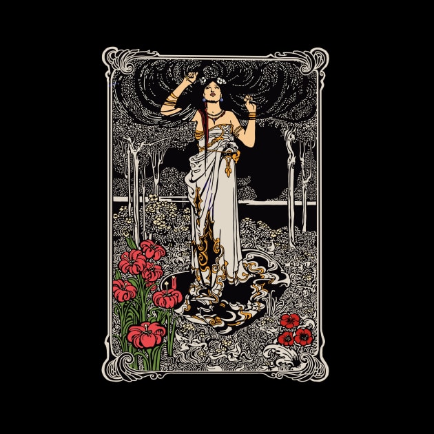 Art Nouveau Lady (black/red/cream) by Soth Studio