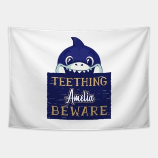 Amelia - Funny Kids Shark - Personalized Gift Idea - Bambini Tapestry