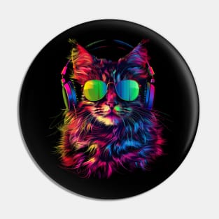 Cat DJ Hype Pin